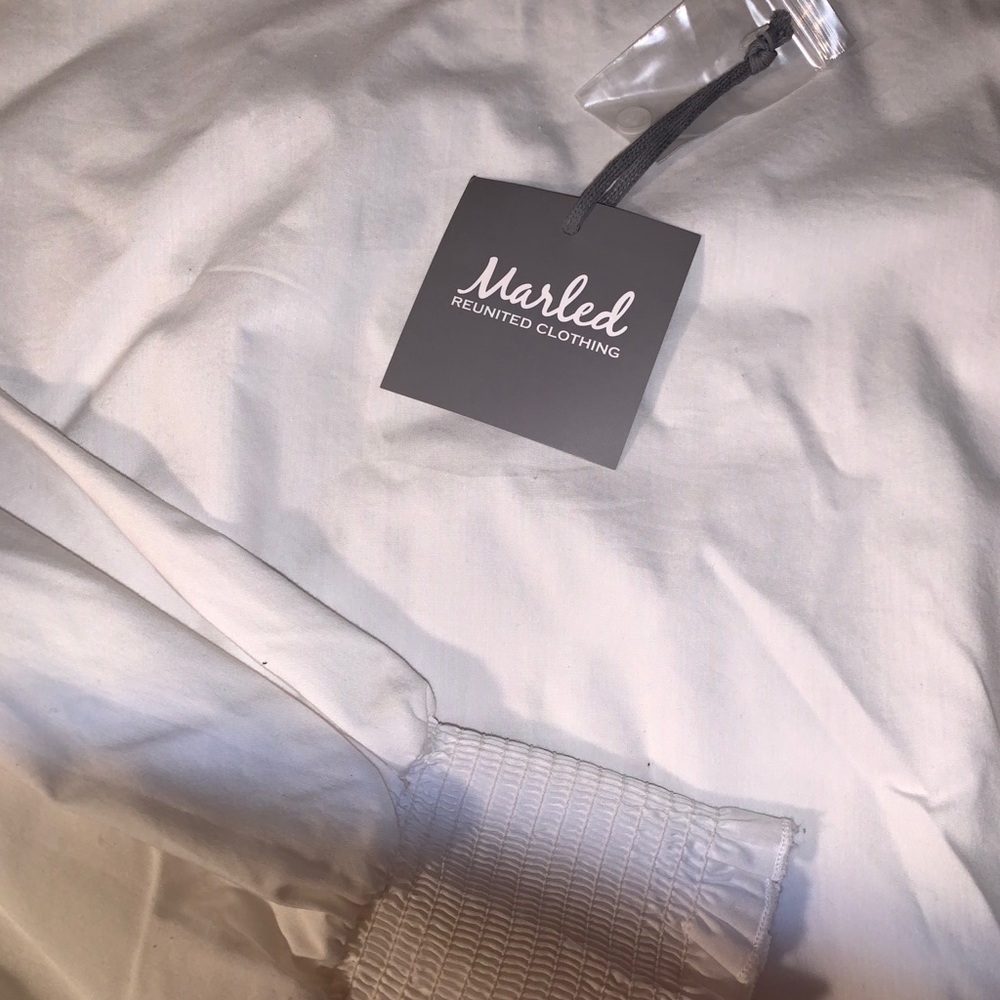 Marled White blouse